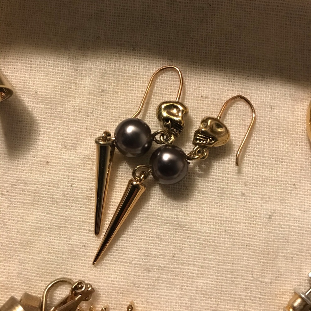 Juicy Couture Skull and Pearl Earrings